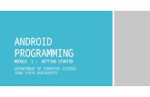 ANDROID PROGRAMMING MODULE 1 – GETTING STARTED DEPARTMENT OF COMPUTER SCIENCE IOWA STATE UNIVERSITY.
