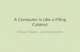 A Computer is Like a Filing Cabinet Drives, Folders, and Documents.