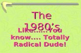 Like.…..You know.... Totally Radical Dude! The 1980’s.