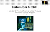 Tintometer GmbH Lovibond ® Product Training: Water Analysis Instrumentation - Reagents - Applications presented by Dipl. Ing. Helmut Reber.