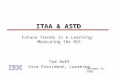Future Trends in e-Learning: Measuring the ROI Ted Hoff Vice President, Learning October 16, 2002 ITAA & ASTD.