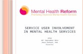 S ERVICE USER INVOLVEMENT IN MENTAL HEALTH SERVICES EPSO 26 th September 2014 Shari McDaid, PhD Director.