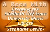 About Me Music Librarian at Elizabeth City State University Education- University of WI-Milwaukee – BA in Music – MM in Music History & Literature – MLIS.