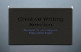 Creative Writing Revision Revision for your Migrant Experience Exam.