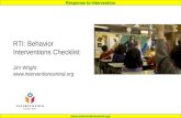 Response to Intervention  RTI: Behavior Interventions Checklist Jim Wright .