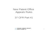 1 New Patent Office Appeals Rules 37 CFR Part 41.