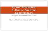 Dr.Syed Muzzammil Masaud Mphill.Pharmaceutical Chemistry Atomic Absorption & Atomic Emission Spectroscopy.