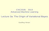 CSC2535: 2013 Advanced Machine Learning Lecture 3a: The Origin of Variational Bayes Geoffrey Hinton.