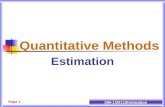 QM-1/2011/Estimation Page 1 Quantitative Methods Estimation.