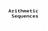 Arithmetic Sequences 1. U SING AND W RITING S EQUENCES The numbers in sequences are called terms. You can think of a sequence as a function whose domain.