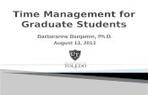 Barbaranne Benjamin, Ph.D. August 13, 2013.  Not your undergraduate degree  Undergraduate skills  Graduate specialization  Independent.