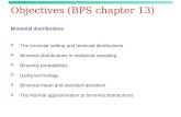 Objectives (BPS chapter 13) Binomial distributions  The binomial setting and binomial distributions  Binomial distributions in statistical sampling