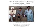 The Bt Cotton Craze in Warangal and its Cultural Context AAA, 3 Dec 2006 Glenn Davis Stone Anthropology and Environmental Studies.