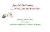 Special Deliveries…. ….. With Love and Fresh Air Monika Bhola, MD Neonatologist Rainbow Babies & Children’s Hospital.