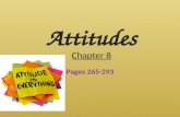 Attitudes Chapter 8 Pages 265-293. What is an ATTITUDE???