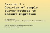 Session 5 - Overview of sample survey methods to measure migration G. Cantisani Freelance Expert in Population Data/Statistics UNECE Workshop on Migration.