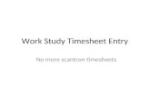 Work Study Timesheet Entry No more scantron timesheets.