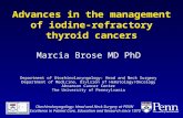 MSB 05/30/09 Advances in the management of iodine-refractory thyroid cancers Marcia Brose MD PhD Department of Otorhinolaryngology: Head and Neck Surgery.