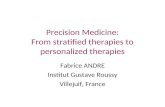 Precision Medicine: From stratified therapies to personalized therapies Fabrice ANDRE Institut Gustave Roussy Villejuif, France.