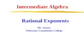 Rational Exponents Mr. Joyner Tidewater Community College Intermediate Algebra.