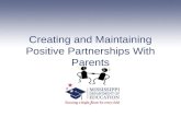 Creating and Maintaining Positive Partnerships With Parents.