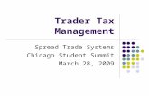 Trader Tax Management Spread Trade Systems Chicago Student Summit March 28, 2009.