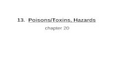 13. Poisons/Toxins, Hazards chapter 20. Are all chemicals toxic? Yes……..but it depends on the dose!!! Even pure water can kill you (Sacramento Cal. radio.