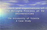 1 Impact and experiences of the Bologna Process at EU Universities The University of Trieste A Case Study.