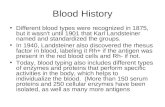 Blood History Different blood types were recognized in 1875, but it wasn't until 1901 that Karl Landsteiner named and standardized the groups. In 1940,
