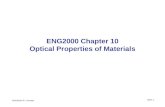 ENG2000: R.I. Hornsey Optic: 1 ENG2000 Chapter 10 Optical Properties of Materials.