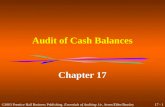17 - 1 ©2003 Prentice Hall Business Publishing, Essentials of Auditing 1/e, Arens/Elder/Beasley Audit of Cash Balances Chapter 17.