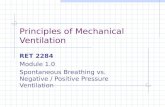 Principles of Mechanical Ventilation RET 2284 Module 1.0 Spontaneous Breathing vs. Negative / Positive Pressure Ventilation.