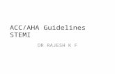ACC/AHA Guidelines STEMI DR RAJESH K F. Class I Benefit >>> Risk Procedure/ Treatment SHOULD be performed/ administered Class IIa Benefit >> Risk Additional.