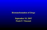 Biotransformation of Drugs September 10, 2007 Frank F. Vincenzi.
