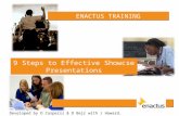 ENACTUS TRAINING 9 Steps to Effective Showcse Presentations Developed by D Caspersz & D Bejr with J Howard, 2013.