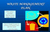 WASTE MANAGEMENT PLAN Put your school Name and logo here Don’t forget to put in photos of people who did the audit ….. and the date.