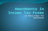 By Manoj Kumar FCA 9810764620. Income Tax Return Forms ITR FormsDetails ITR-1, Sahaj Individuals having i. Salary Income ii. Income from house property.