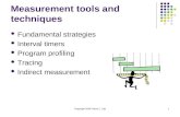 Copyright 2004 David J. Lilja1 Measurement tools and techniques Fundamental strategies Interval timers Program profiling Tracing Indirect measurement.