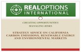 CREATING OPPORTUNITIES MANAGING RISKS STRATEGY ADVICE ON CALIFORNIA CARBON EMISSIONS, RENEWABLE ENERGY AND ENVIRONMENTAL MARKETS.