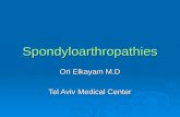 Spondyloarthropathies Ori Elkayam M.D Tel Aviv Medical Center.