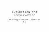 Extinction and Conservation Reading-Freeman, Chapter 55.