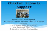 Charter Schools Support Professional Development of Charter School Section 1002.33, Florida Statutes State Board Rule 6A-1.099827 and Extended Time for.