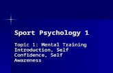 Sport Psychology 1 Topic 1: Mental Training Introduction, Self Confidence, Self Awareness.