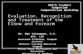 Evaluation, Recognition and Treatment of the Elbow and Forearm SEATA-Student Symposium Competencies Workshop Dr. Ben Velasquez, D.A. ATC, LAT Associate.