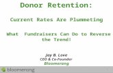Donor Retention: Current Rates Are Plummeting What Fundraisers Can Do to Reverse the Trend! Jay B. Love CEO & Co-Founder Bloomerang 1.