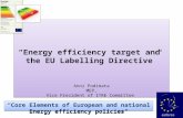 “Energy efficiency target and the EU Labelling Directive” Anni Podimata MEP, Vice President of ITRE Committee “Core Elements of European and national Energy.