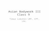 Asian Bodywork III Class 9 Timur Lokshin LMT, CPT, LAc.