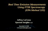 Real Time Emission Measurements Using FTIR Spectroscopy (EPA Method 320) Jeffrey LaCosse Spectral Insights LLC December 8, 2010 .