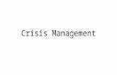 Crisis Management. What happens when it all goes very wrong? As we have learnt, PR is all about building relationships: With the client With the media.