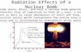 Radiation Effects of a Nuclear Bomb Beside shock, blast, and heat a nuclear bomb generates high intensity flux of radiation in form of  -rays, x-rays,